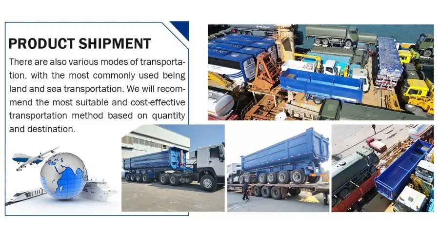 end dump semi trailer shipping