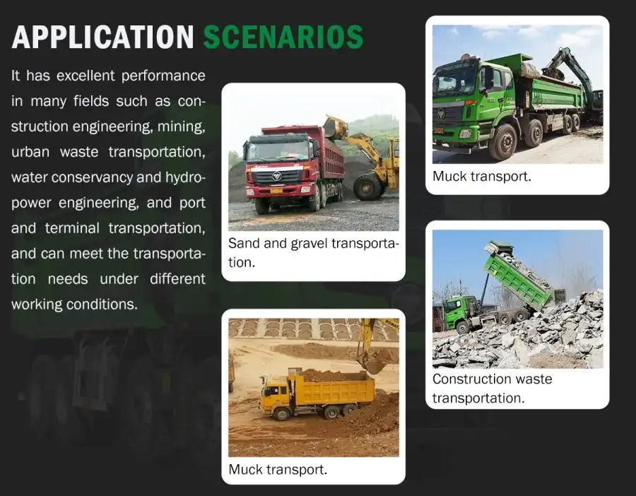Foton GTL-E tipper truck applications
