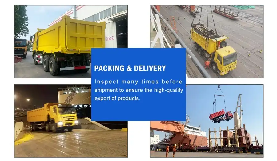 Howo A7 371hp tipper truck shipping