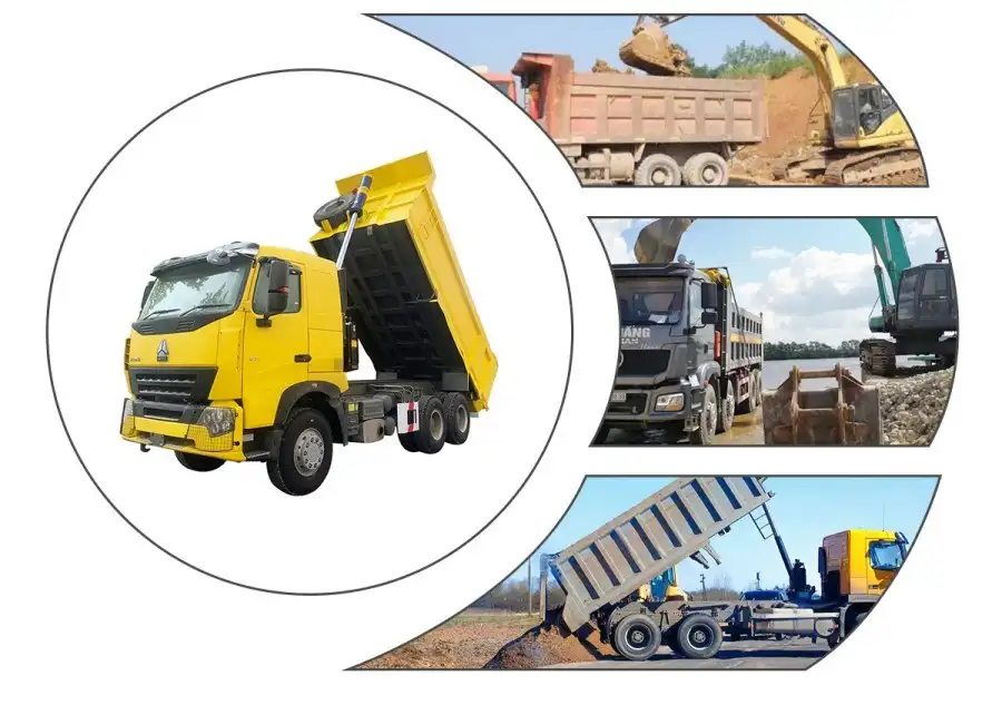Howo A7 371hp tipper truck applications