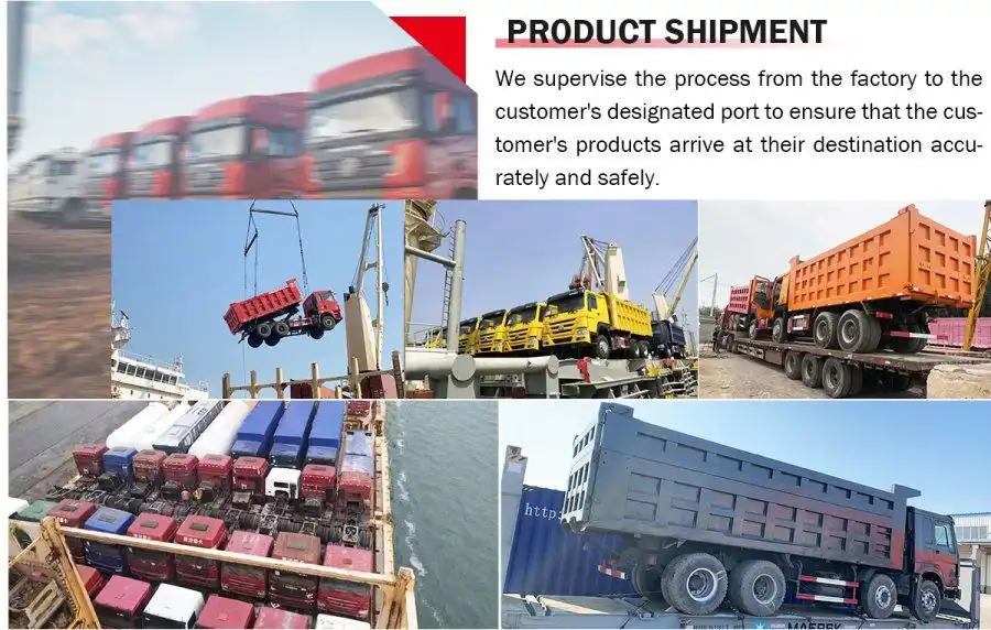 Howo 8x4 375hp dump truck shipping