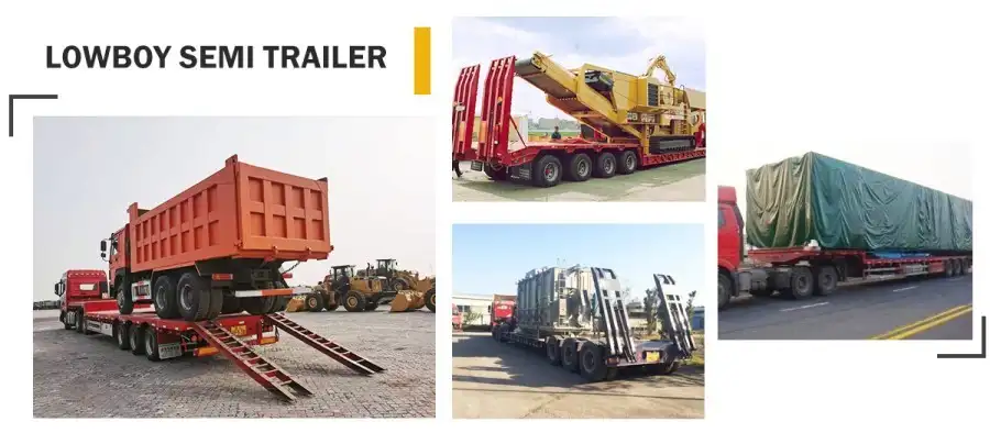 3 Axle Lowboy Trailer applications