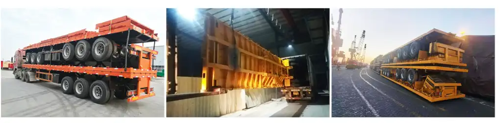 3 Axle Flatbed Trailer Shipping