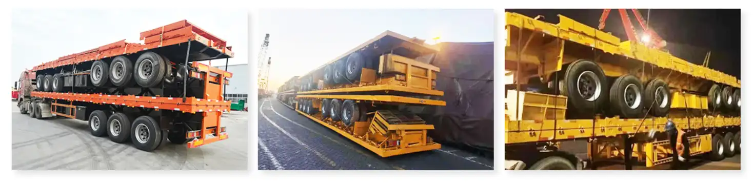 3 Axle Lowboy Trailer Shipping