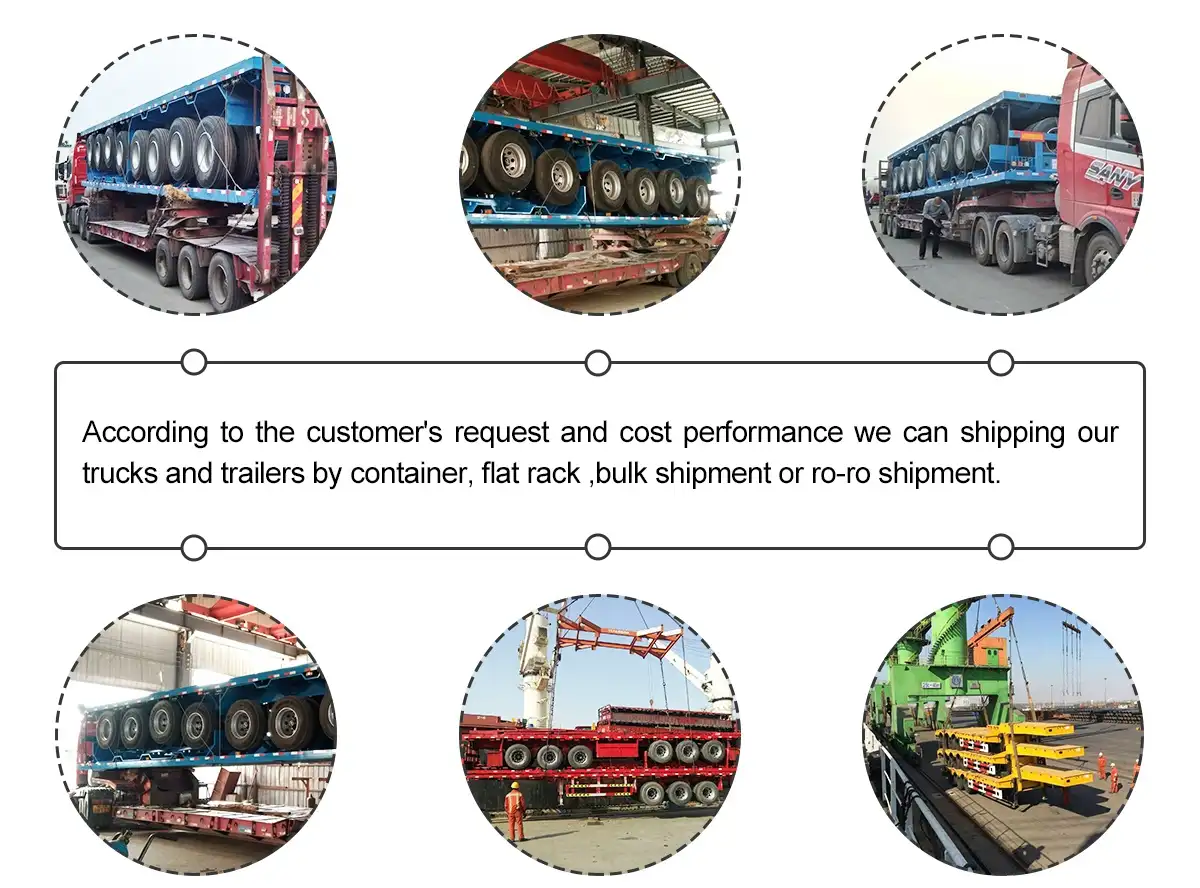4 axle flatbed trailer shipping