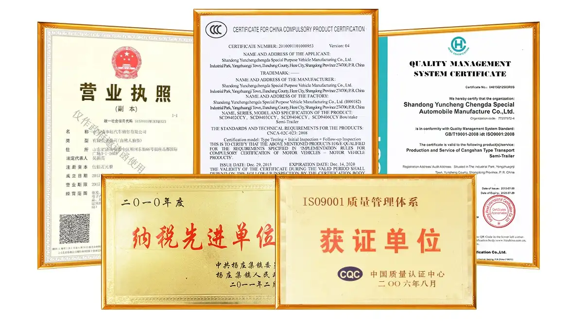Chengda certificates