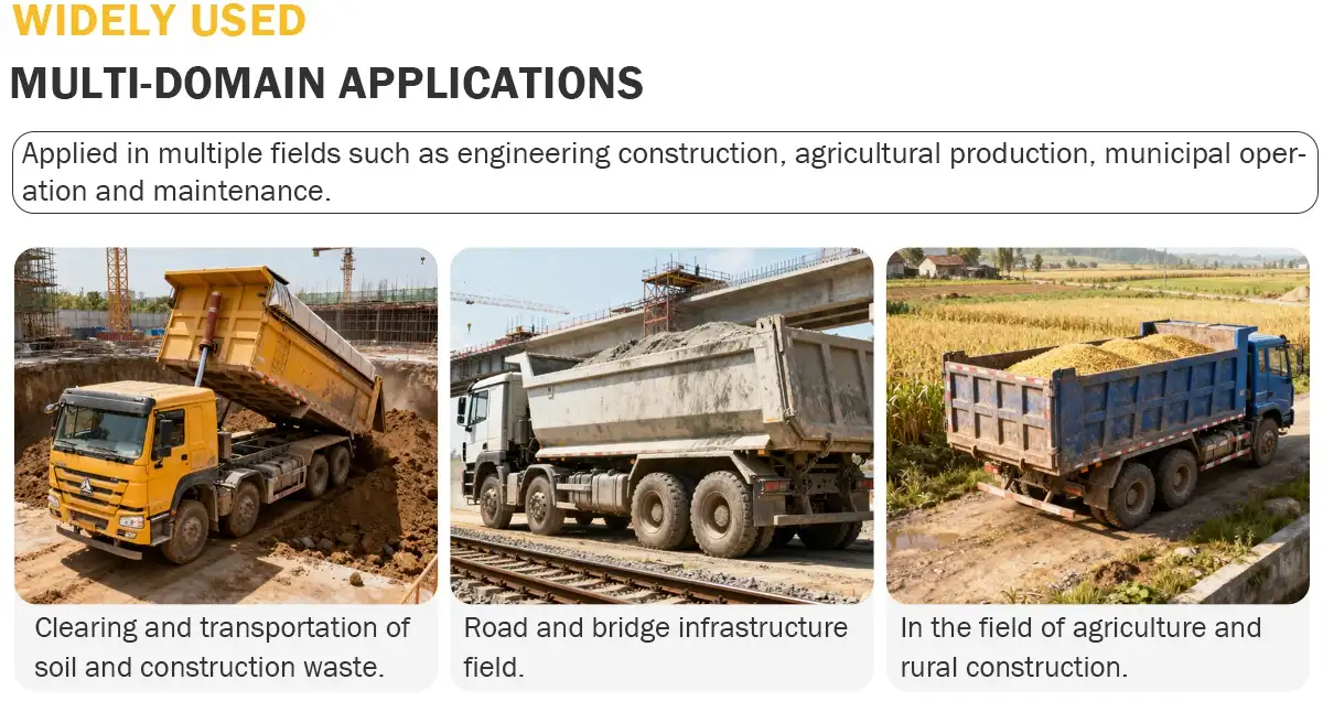Howo NX 380 8x4 dump truck applications