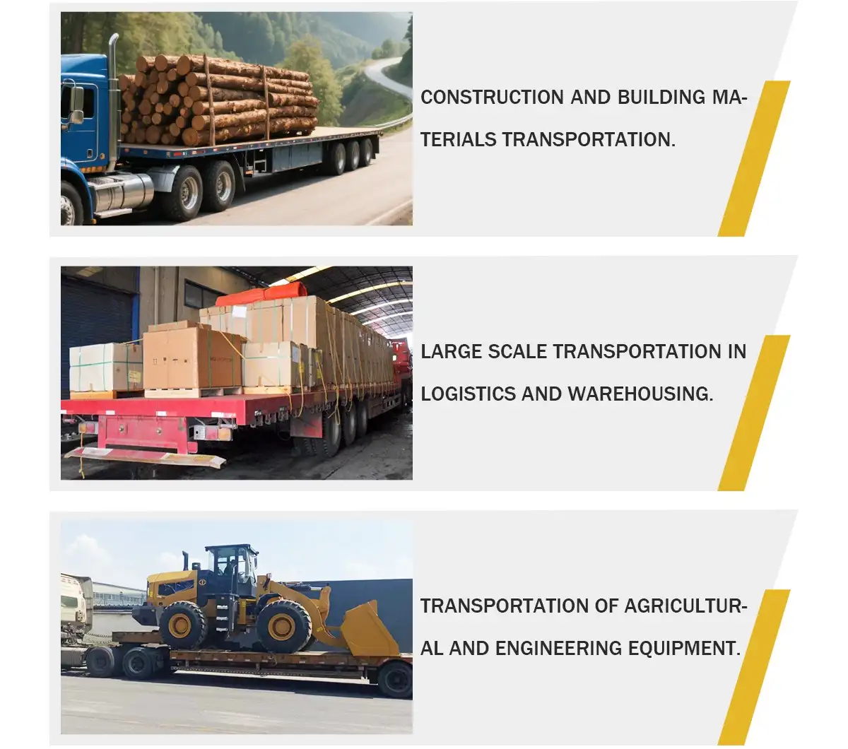 2 axle 40ft flatbed semi trailer applications