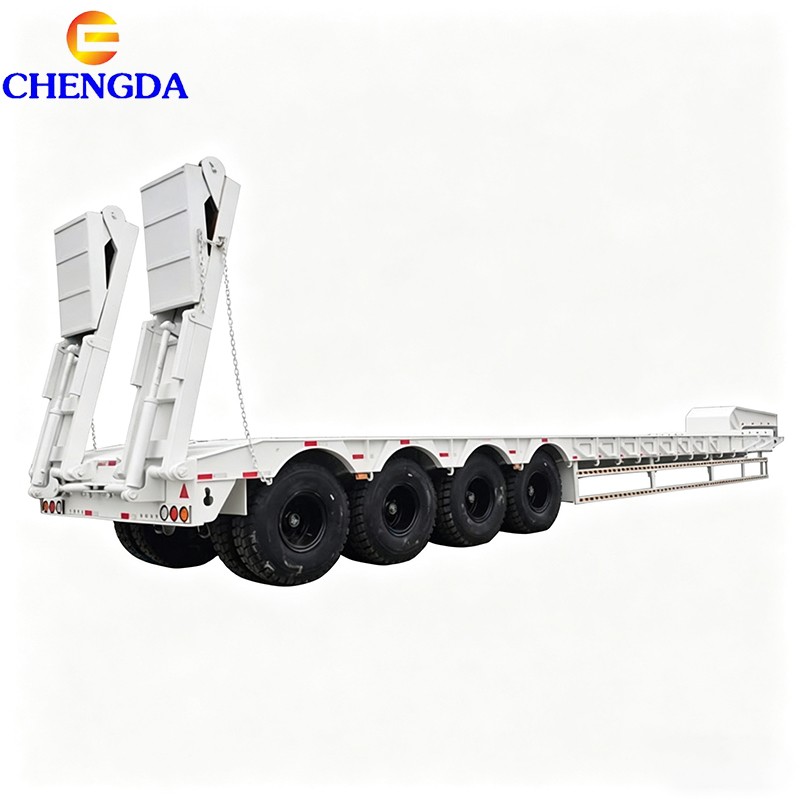 4 Axle 80 Ton Equipment Low Bed Lowboy Lowbed Trailer