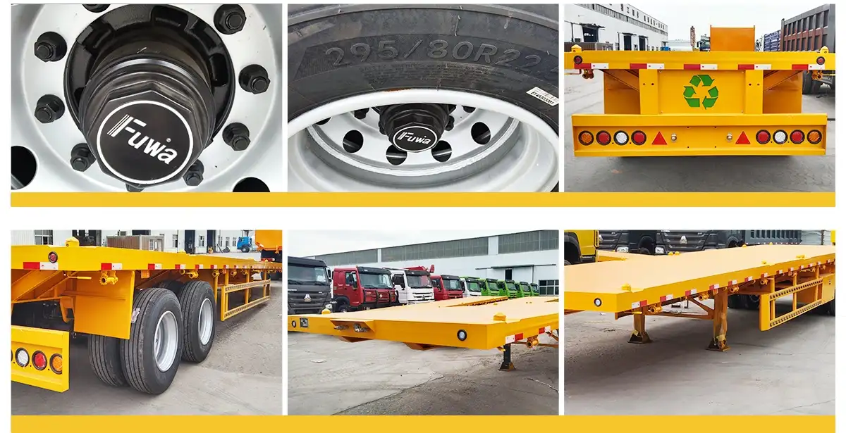 2 axle 40ft flatbed semi trailer details