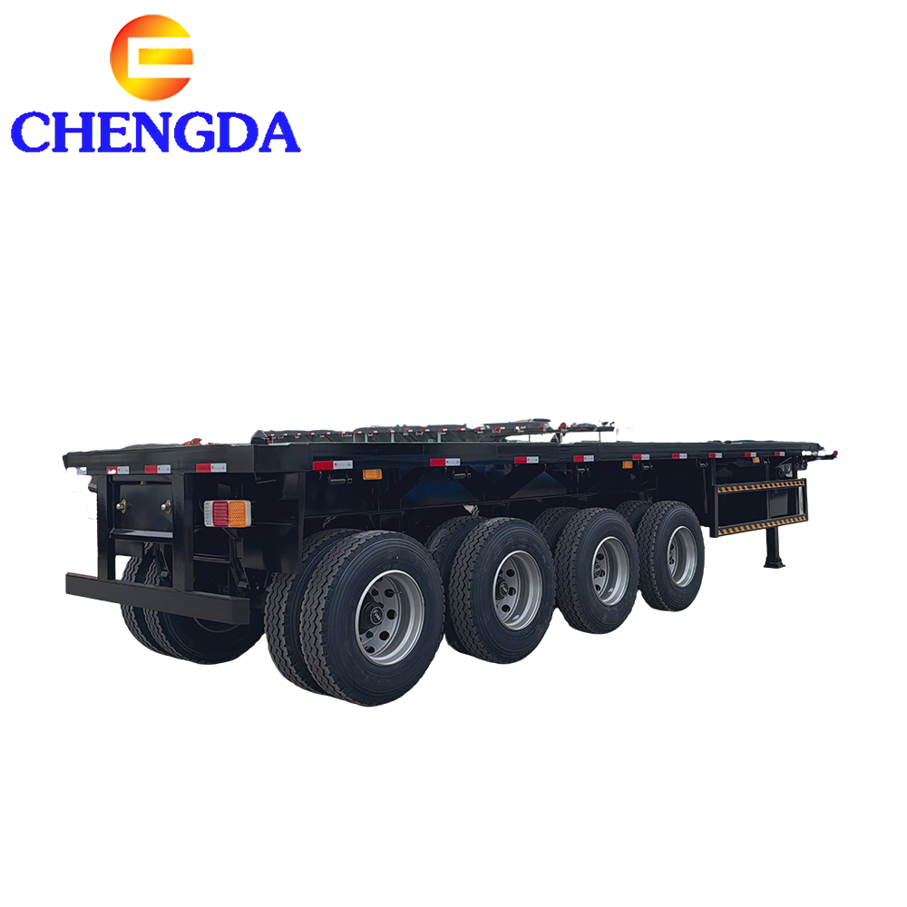 4 Axle 40 Ft Container Flat Bed Flatbed Trailer for Sale