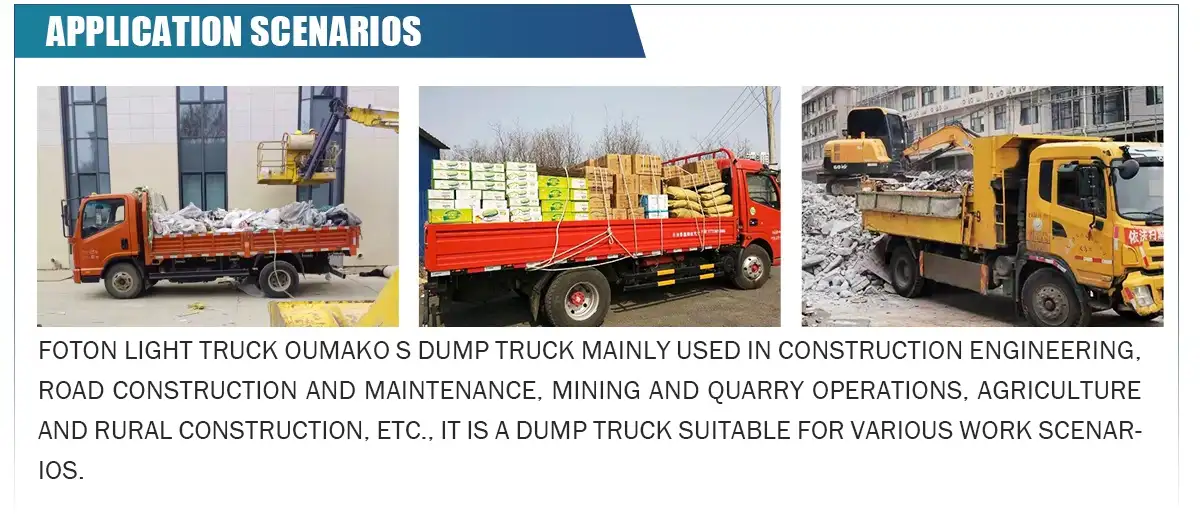 Foton light dump truck applications