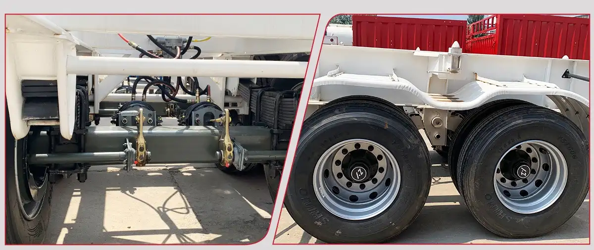 2 axle 40ft skeletal container trailer details