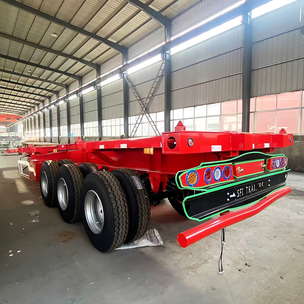 3 axle skeleton semi trailer