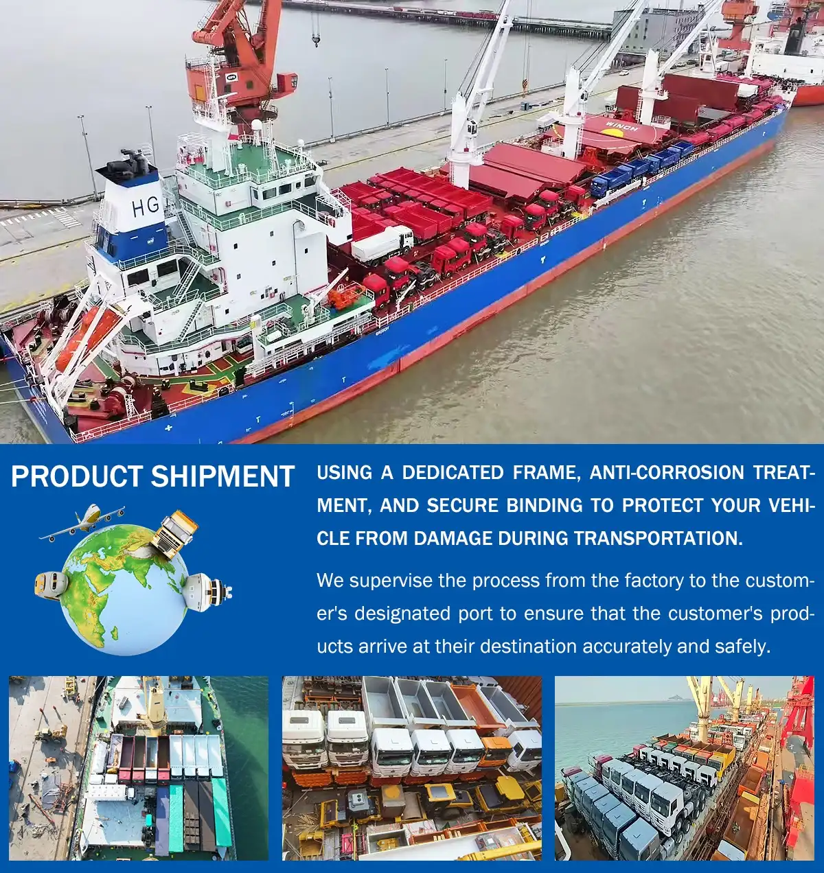 Howo straight boom truck crane shipping