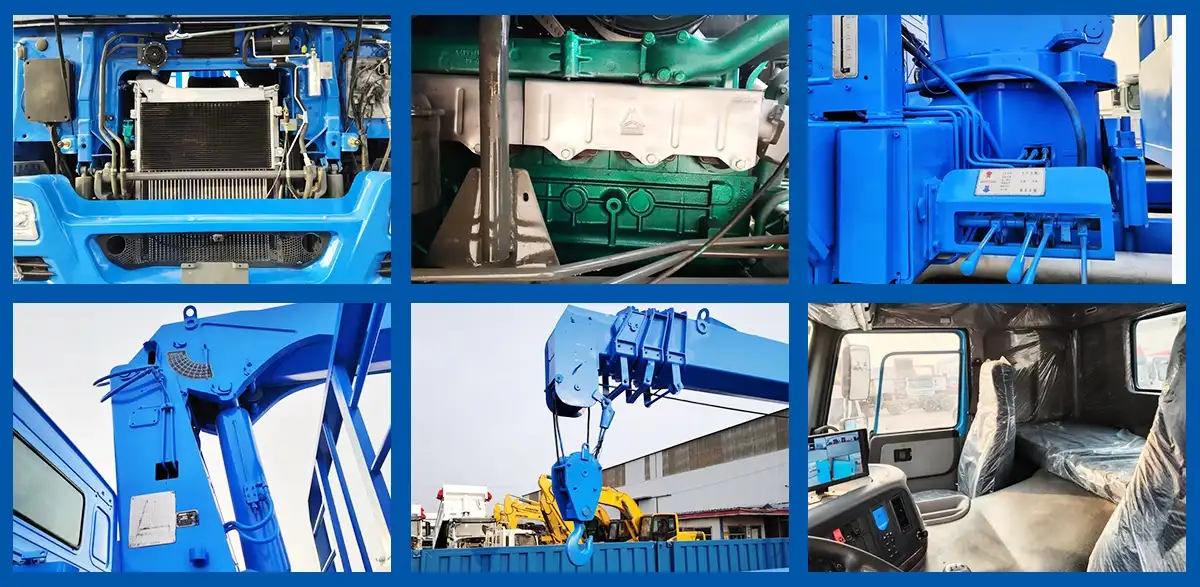 Howo straight boom truck crane details