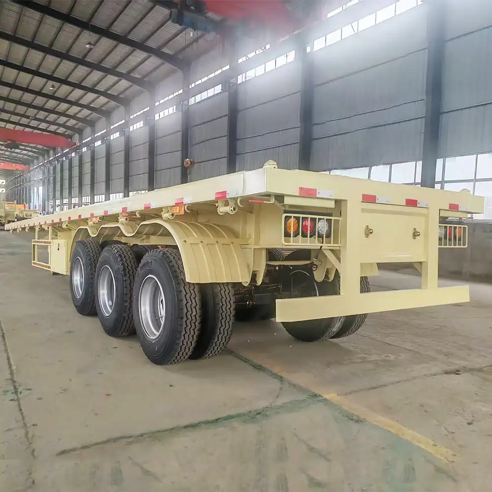 High Quality 3 Axle Flatbed Semi Trailer