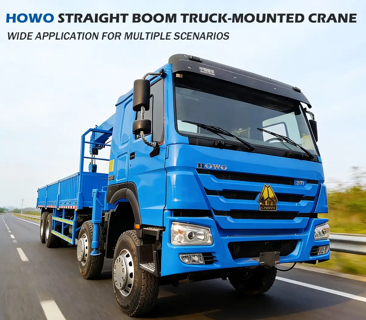 Howo straight boom truck crane