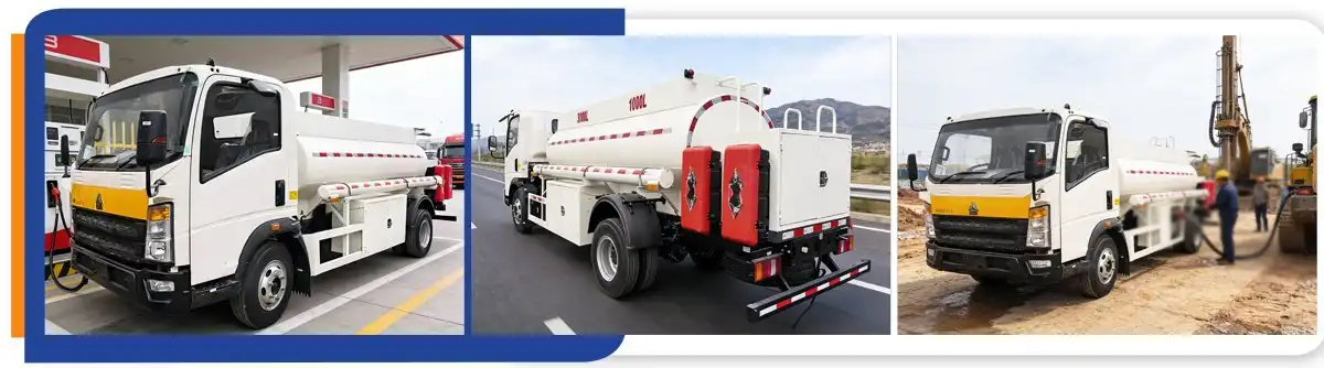 Howo 4x2 fuel tanker truck applications