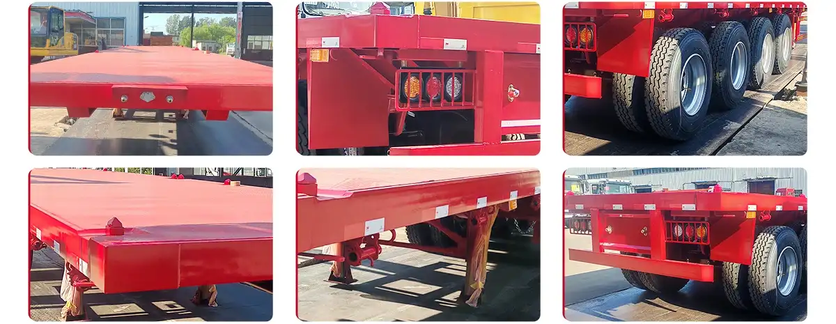 4 axles flatbed tailer