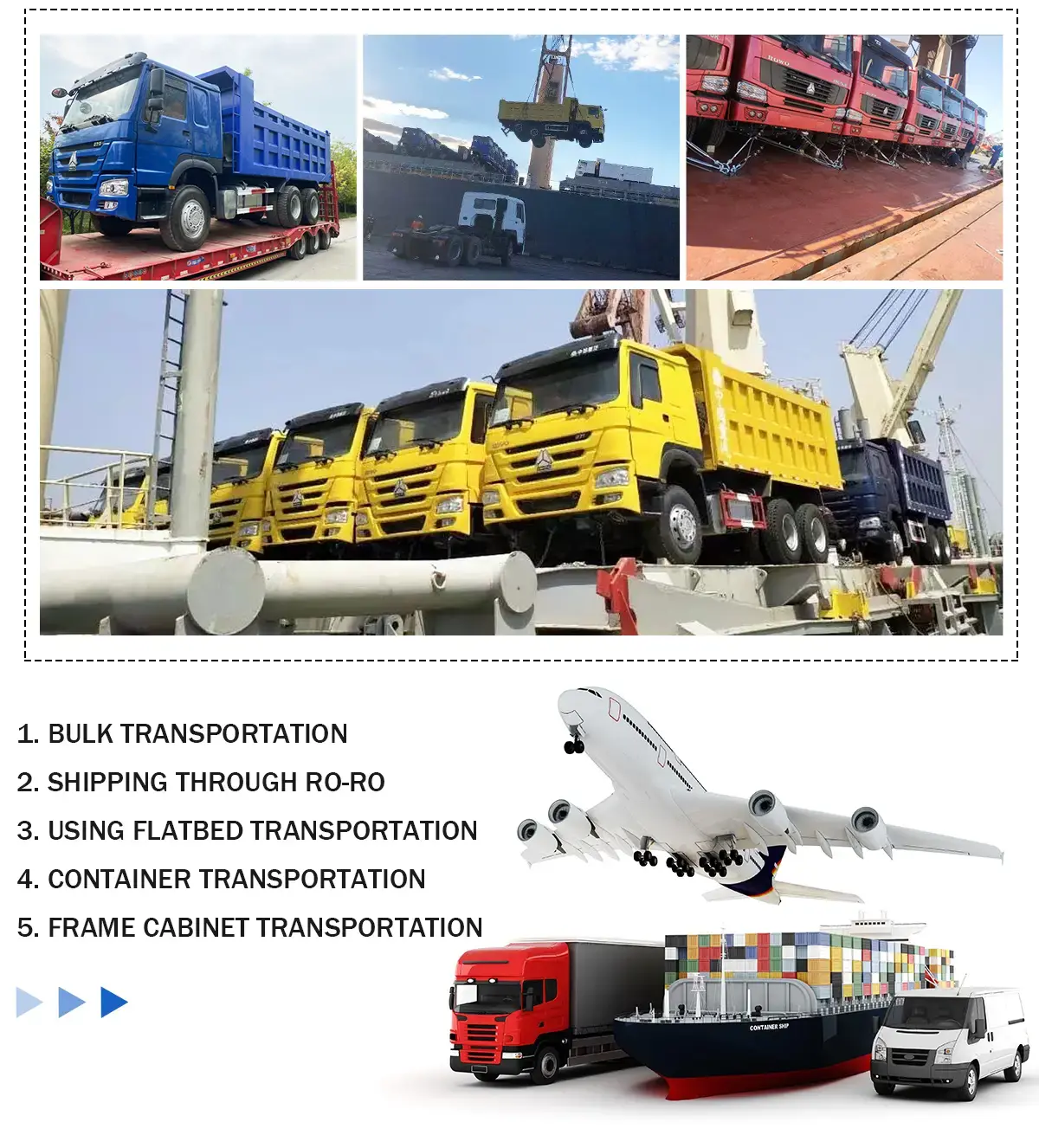 Howo dump truck shipping