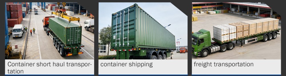 3 axle 40ft skeleton trailer applications