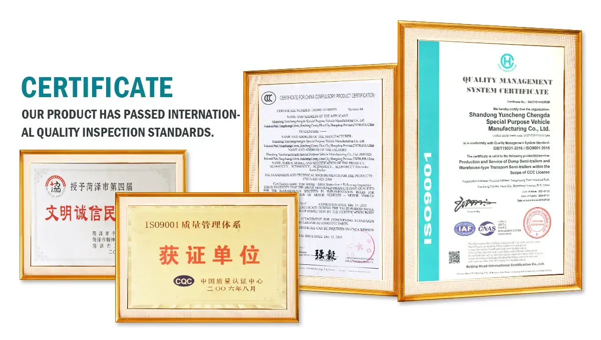 tractor truck Certificate