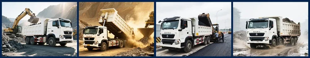 Howo NX 371hp 6x4 dump truck applications