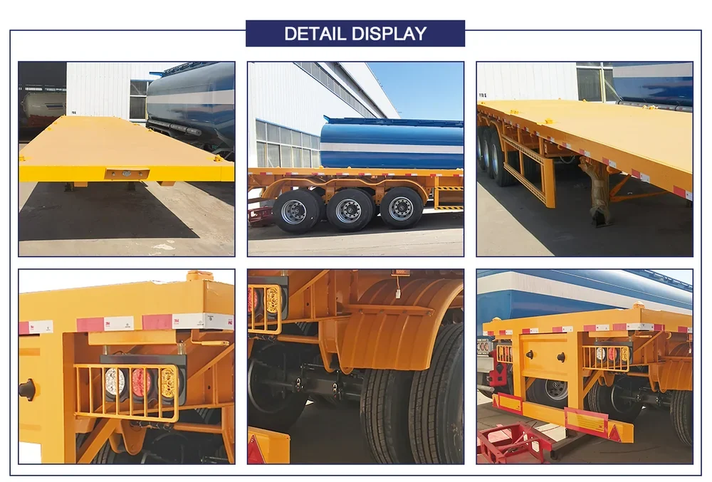 3 axle flatbed container trailer details
