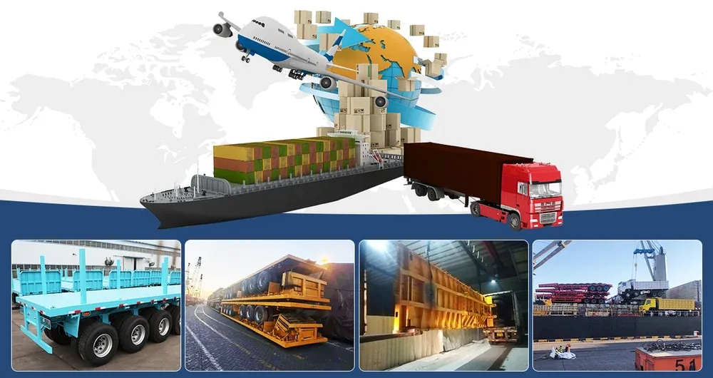 log flatbed semi trailer shipping