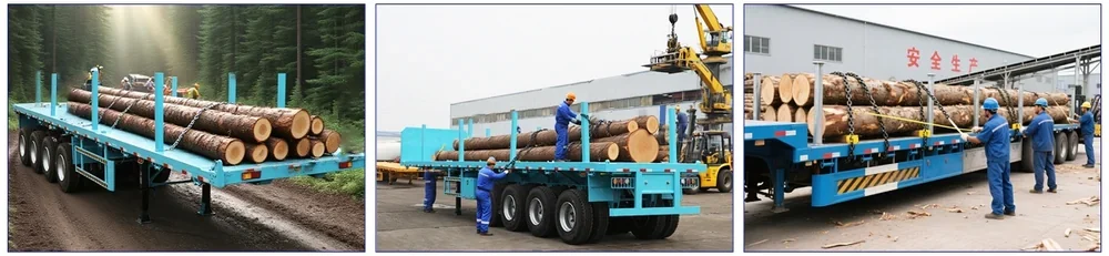 log flatbed semi trailer applications