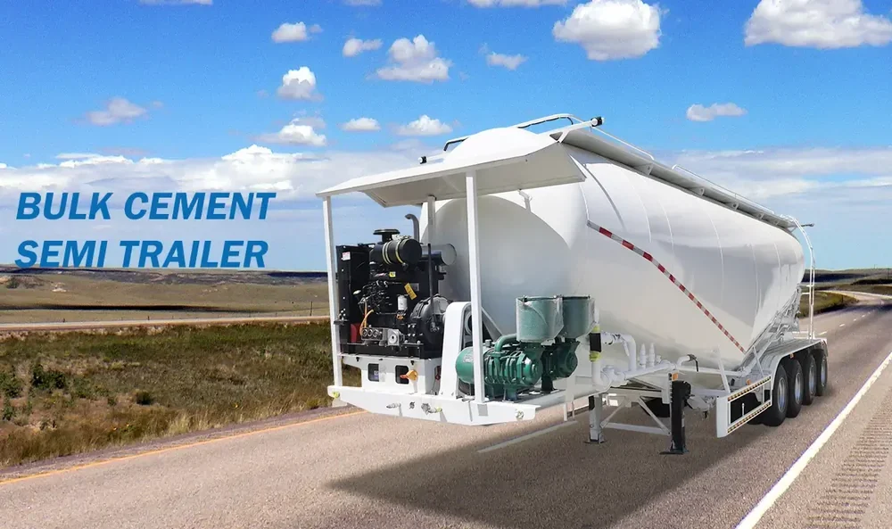 4 Axle powder jar cement semi trailer