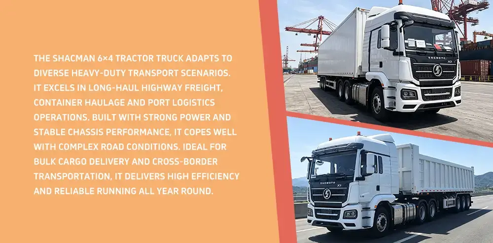 SHACMAN SAGMOTO X3s 6×4 Heavy Duty Tractor application.webp