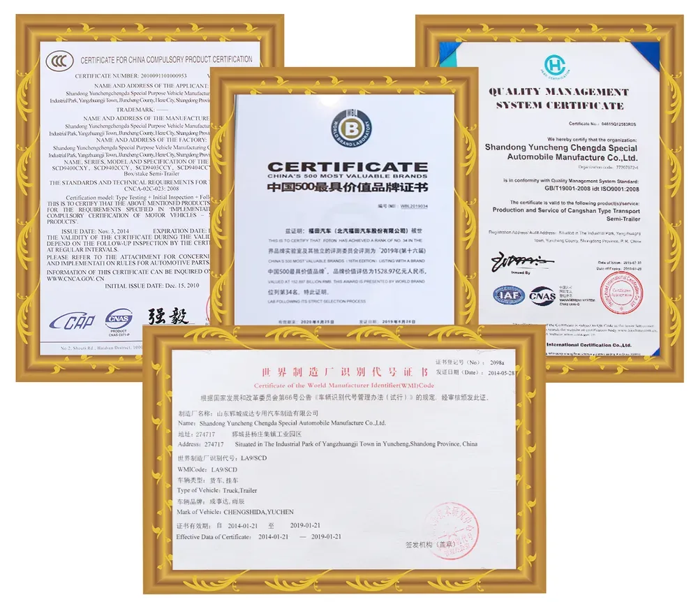 Chengda certificates