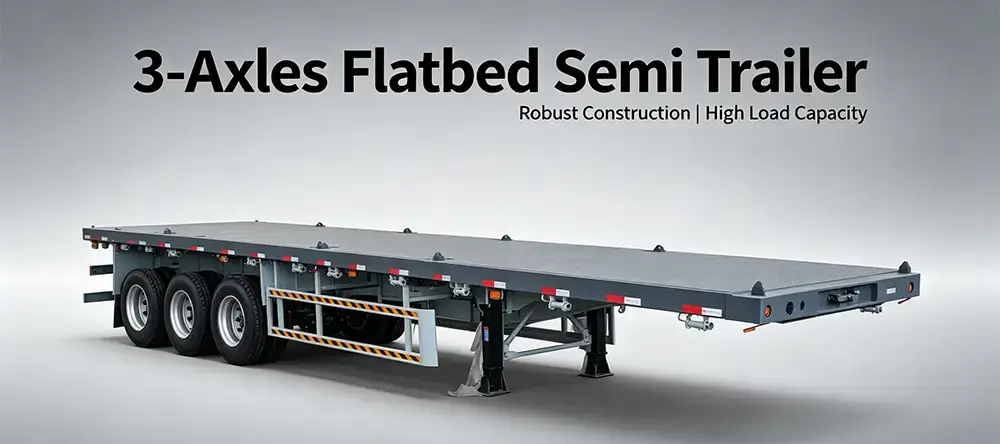 3 Axle flatbed semi Trailer