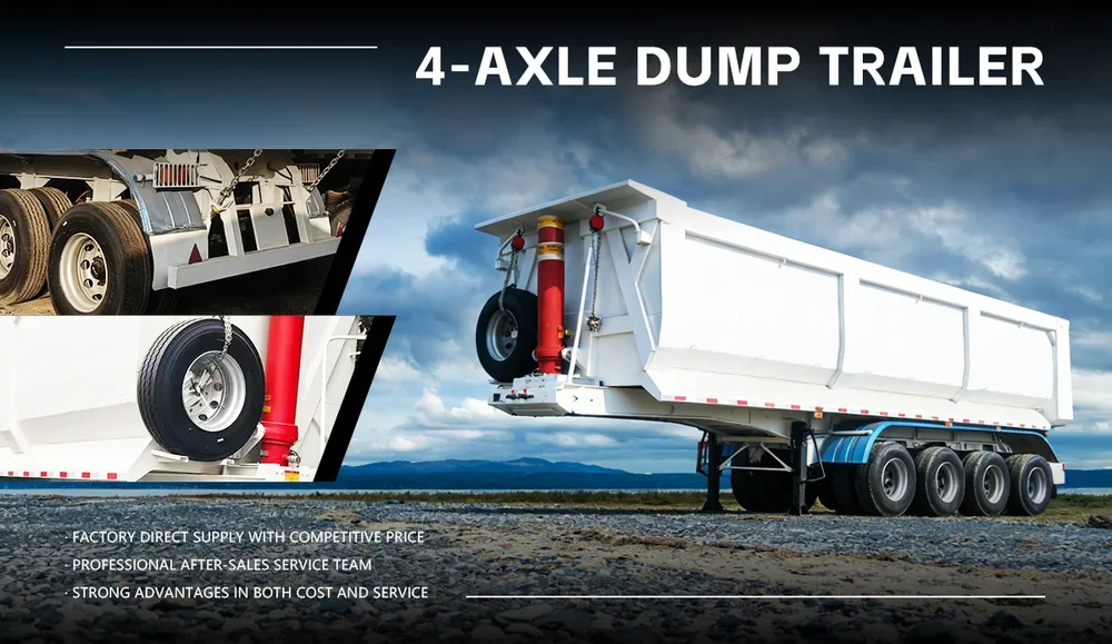 4 axle dump semi trailer