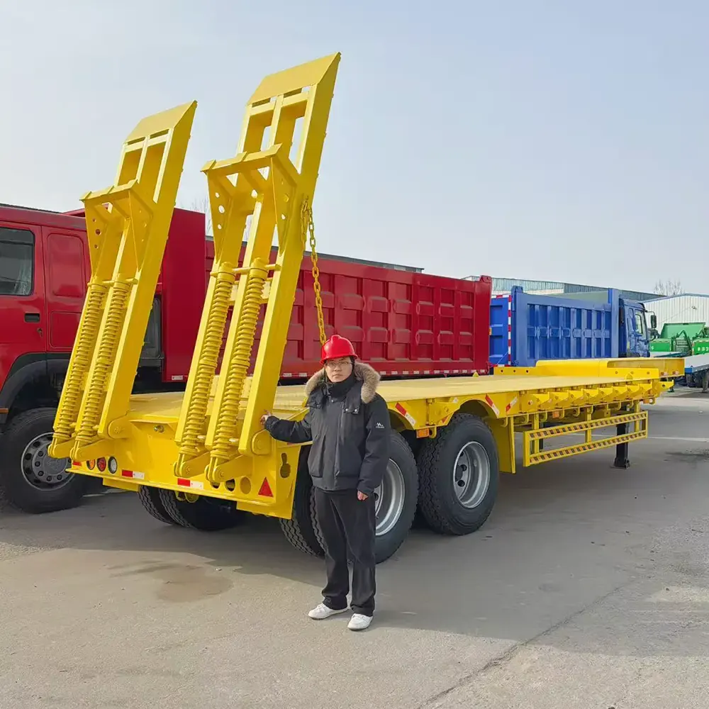 2 axle lowbed semi trailer