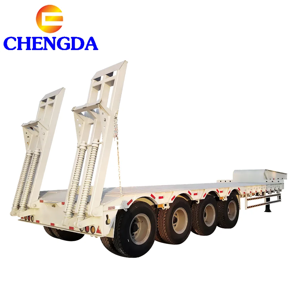 4-axle low flatbed trailer