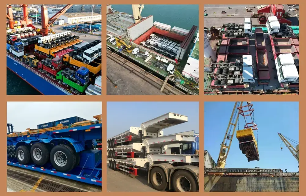 2 axle lowbed semi trailer shipping