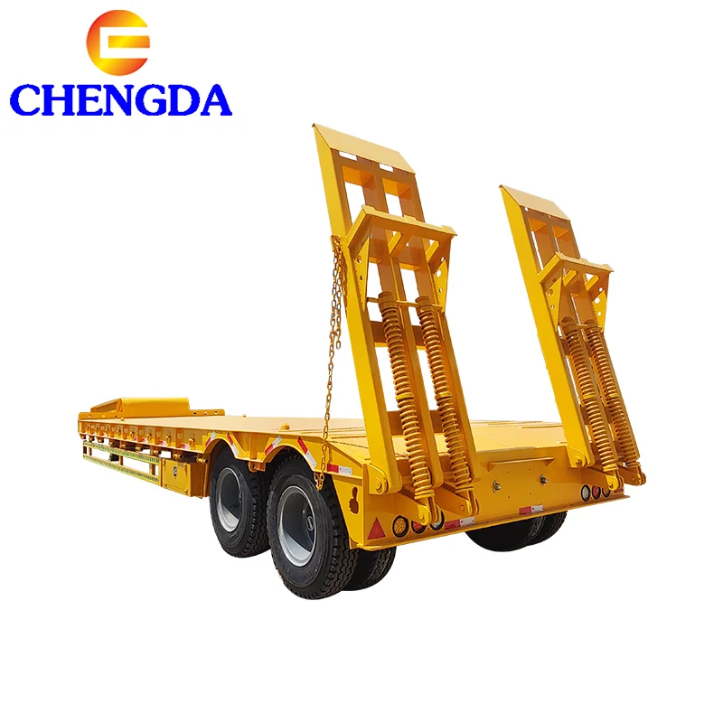 2-axle low flatbed trailer