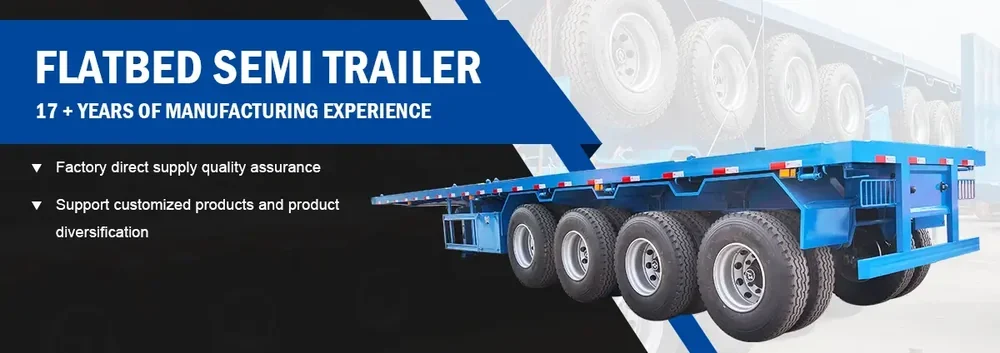 4 Axle Heavy Duty Flatbed Semi Trailer