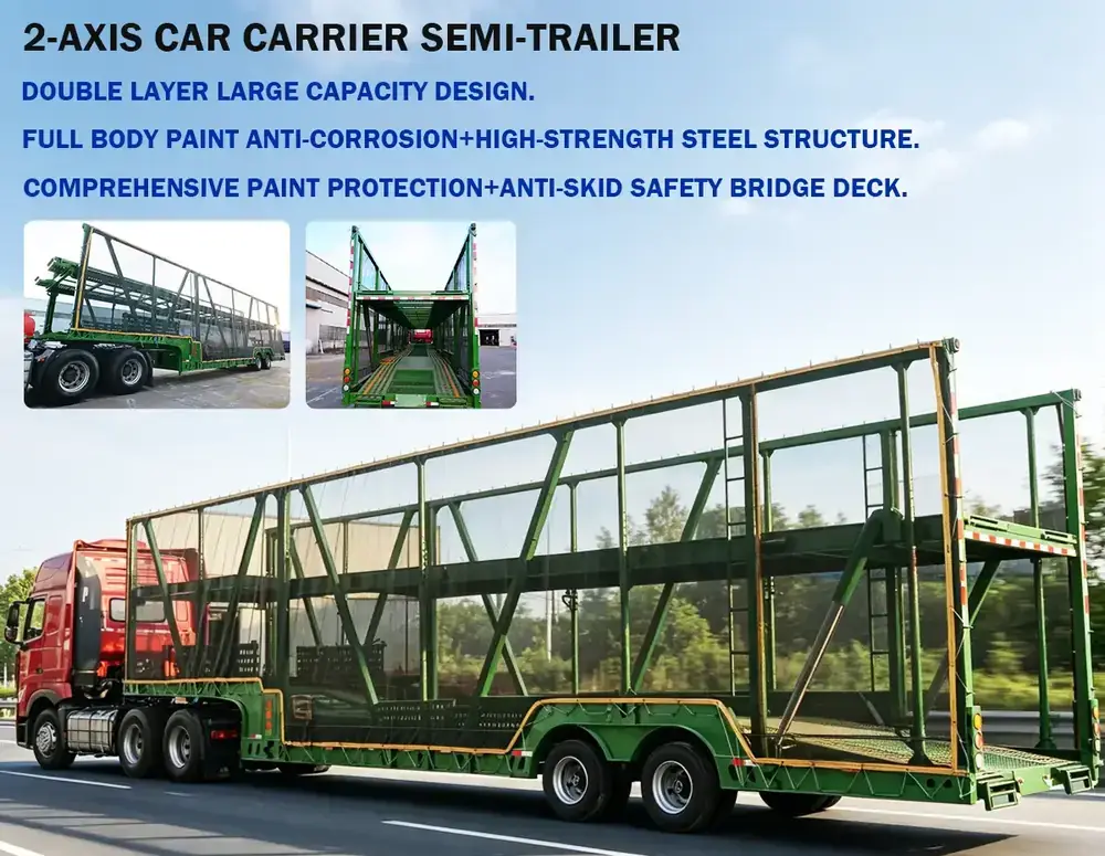 2 axle car carrier semi-Trailer