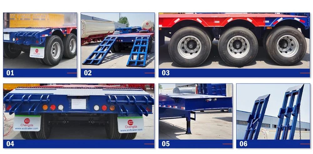 3 axle 60 ton lowboy semi trailers details