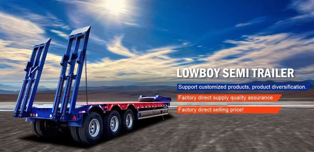 3 axle lowboy semi trailer