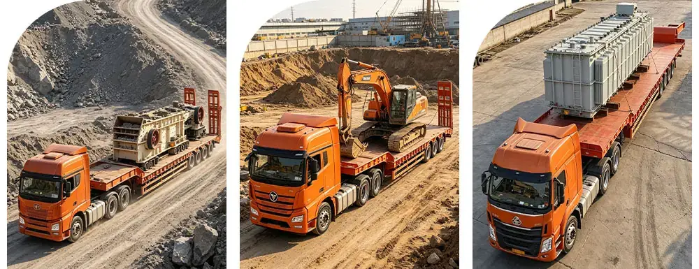 4 axle lowbed semi trailer applications