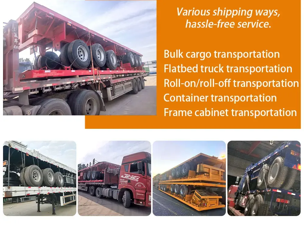 4 axle lowbed semi trailer shipping