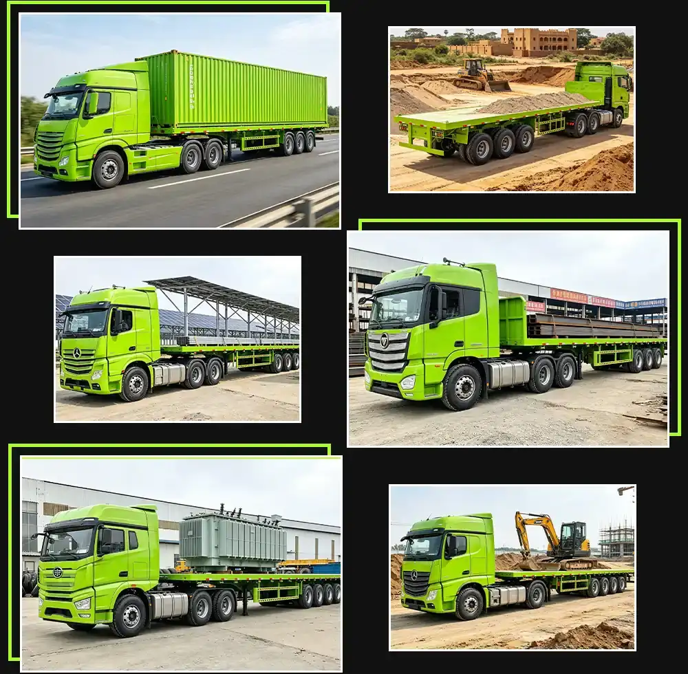 4 axle flatbed semi trailer applications