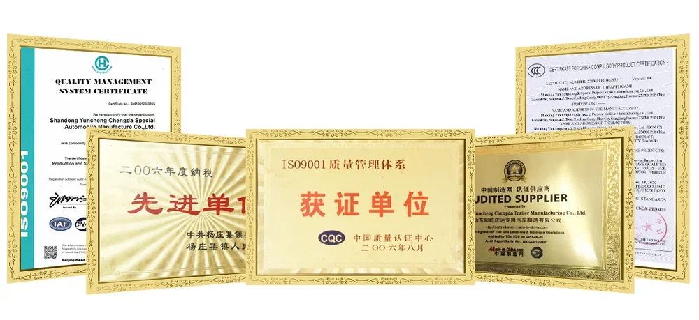 Chengda certificates and accreditations