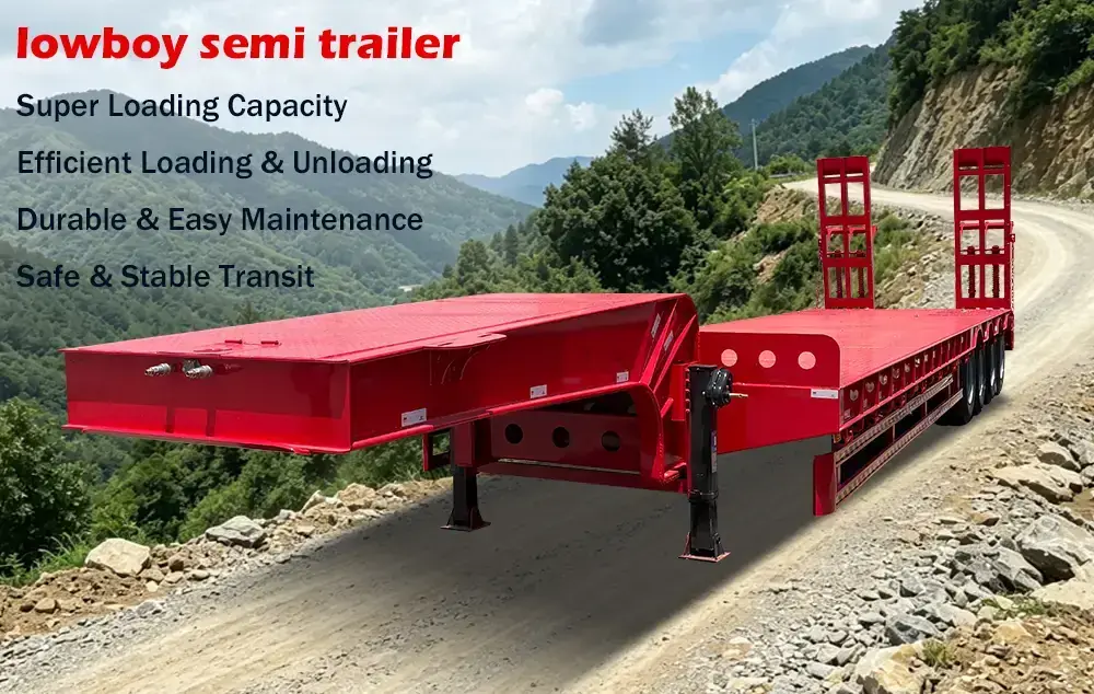 3 Axle 40FT Low Flatbed Semi-trailer