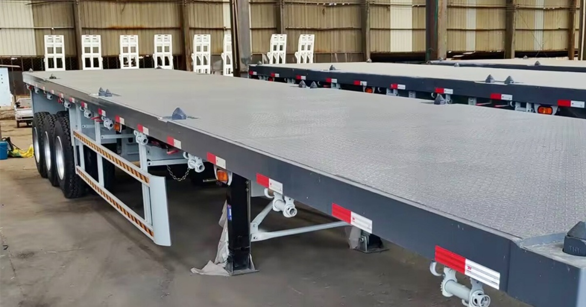 3-axles flatbed semi trailer